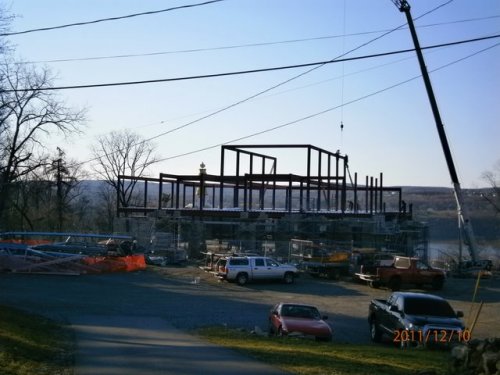 Clearstory Beams Being Installed