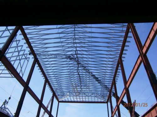 The High Roof Trusses In Place