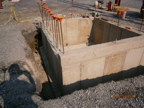 Walls of Elevator Pit