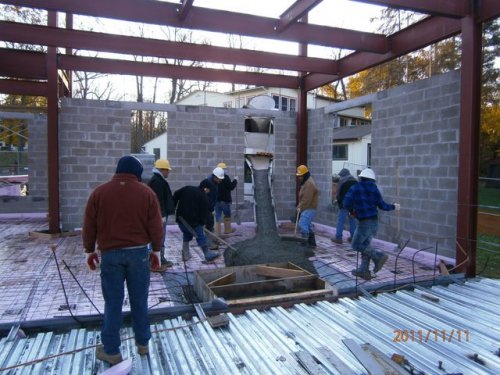 Pouring Concrete For Foyer