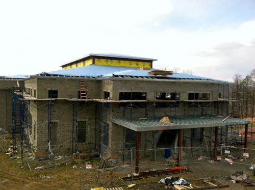 Roof With Blue Waterproofing