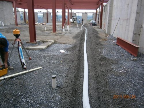 A Slab Drain Being Installed